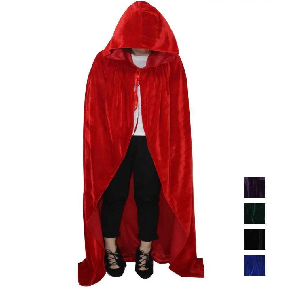 Adult Unisex Hooded Robe Long Cloak Cape Halloween Costume - Azufun