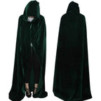 Adult Unisex Hooded Robe Long Cloak Cape Halloween Costume - Azufun