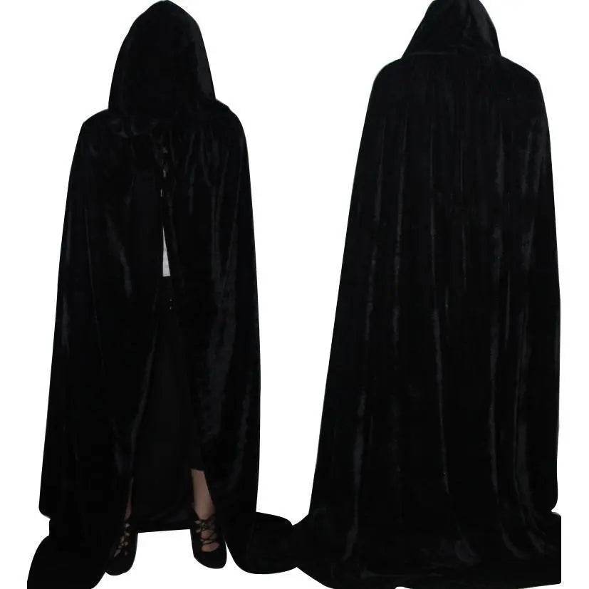 Adult Unisex Hooded Robe Long Cloak Cape Halloween Costume - Azufun