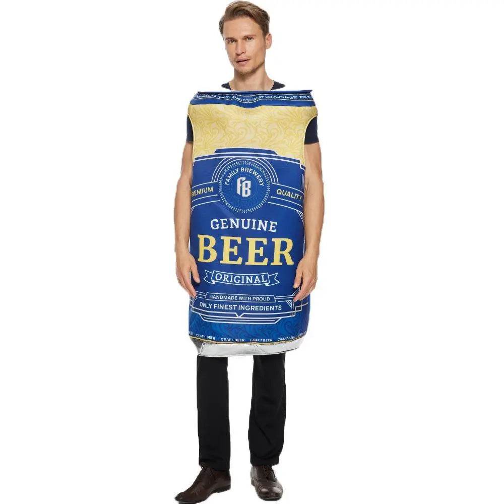 Adult cans beer bottle Oktoberfest Funny Novelty Halloween Cosplay Costume - Azufun