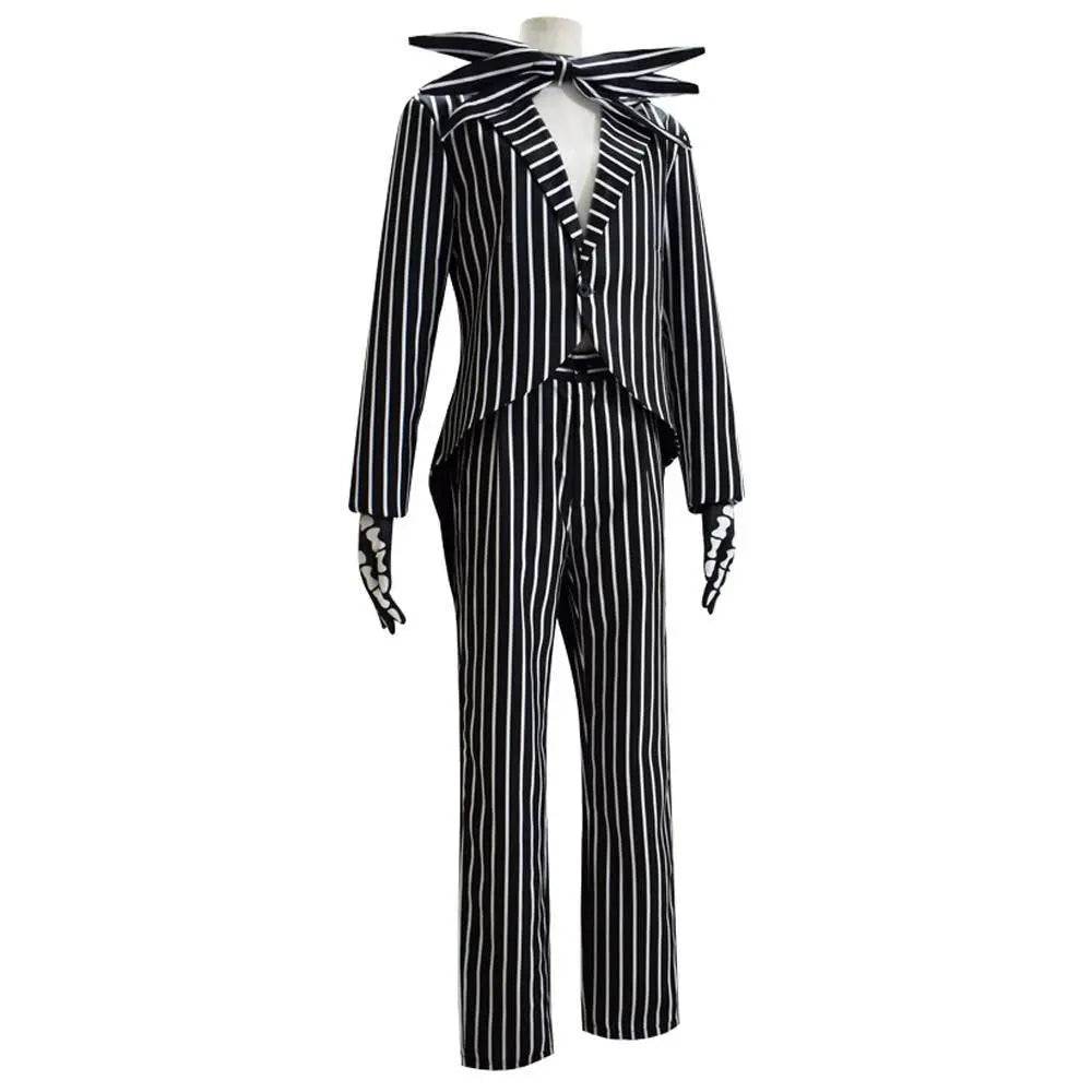 Adult kids Jack Skellington Sally Suit Costume The Nightmare Before Christmas for women men Boy Girl full Set - Azufun