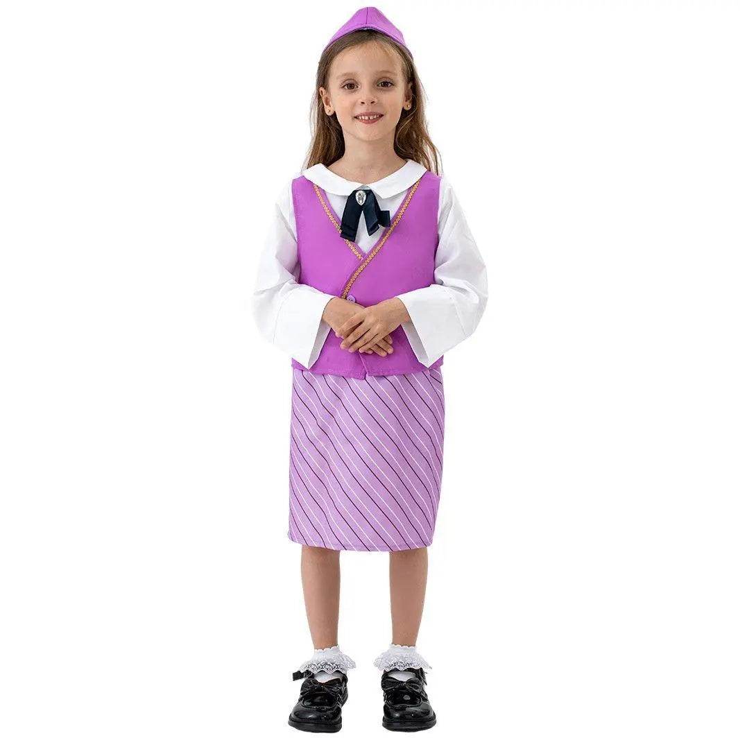 Airline Stewardess Cosplay Costume Flight Attendant Costume For Kids - Azufun