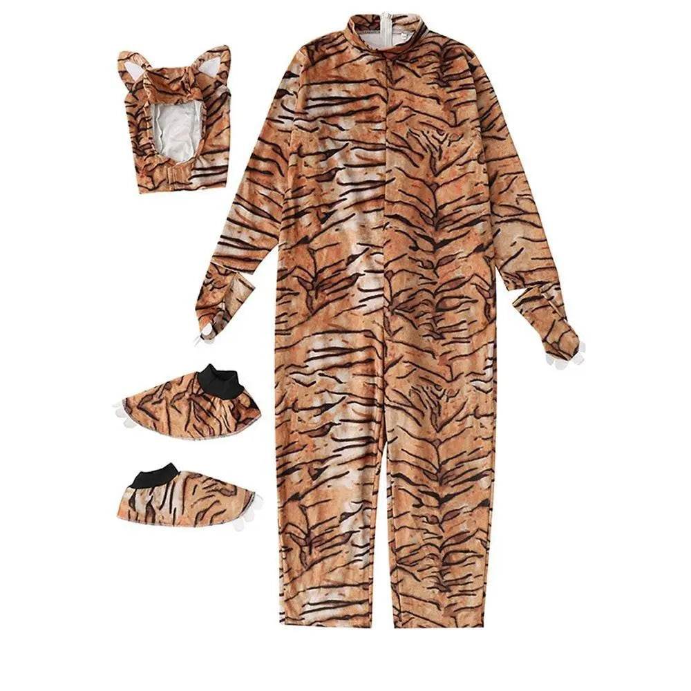 Animal Tiger Adult Jumpsuit Cosplay Costume Outfits Carnival Suit - Azufun