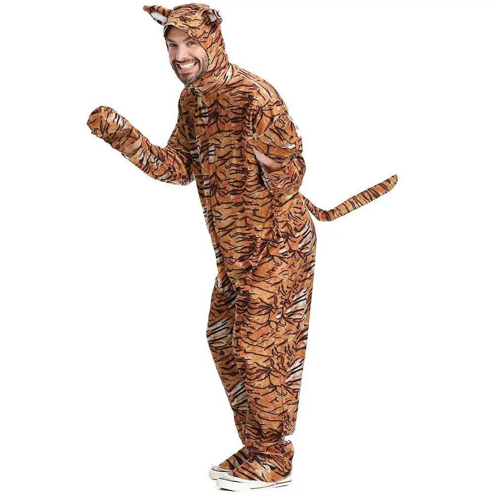 Animal Tiger Adult Jumpsuit Cosplay Costume Outfits Carnival Suit - Azufun