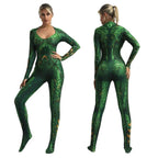 Aquaman Wife Mera Cosplay Costume Zentai Bodysuit for Halloween Party - Azufun