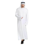 Arab sheik Prince masquerade male pure white Middle East Dubai clothes - Azufun