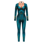 Atlanna Queen Aquaman Cosplay Costume Jumpsuit Halloween Sequined Catsuit Party Zentai - Azufun
