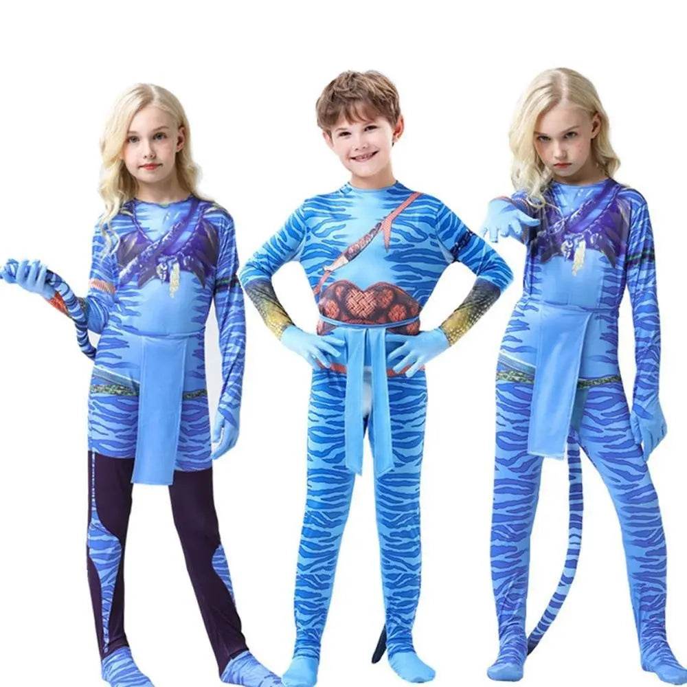 Avatar: The Way of Water Cosplay Costume kids zentai costume jumpsuit - Azufun