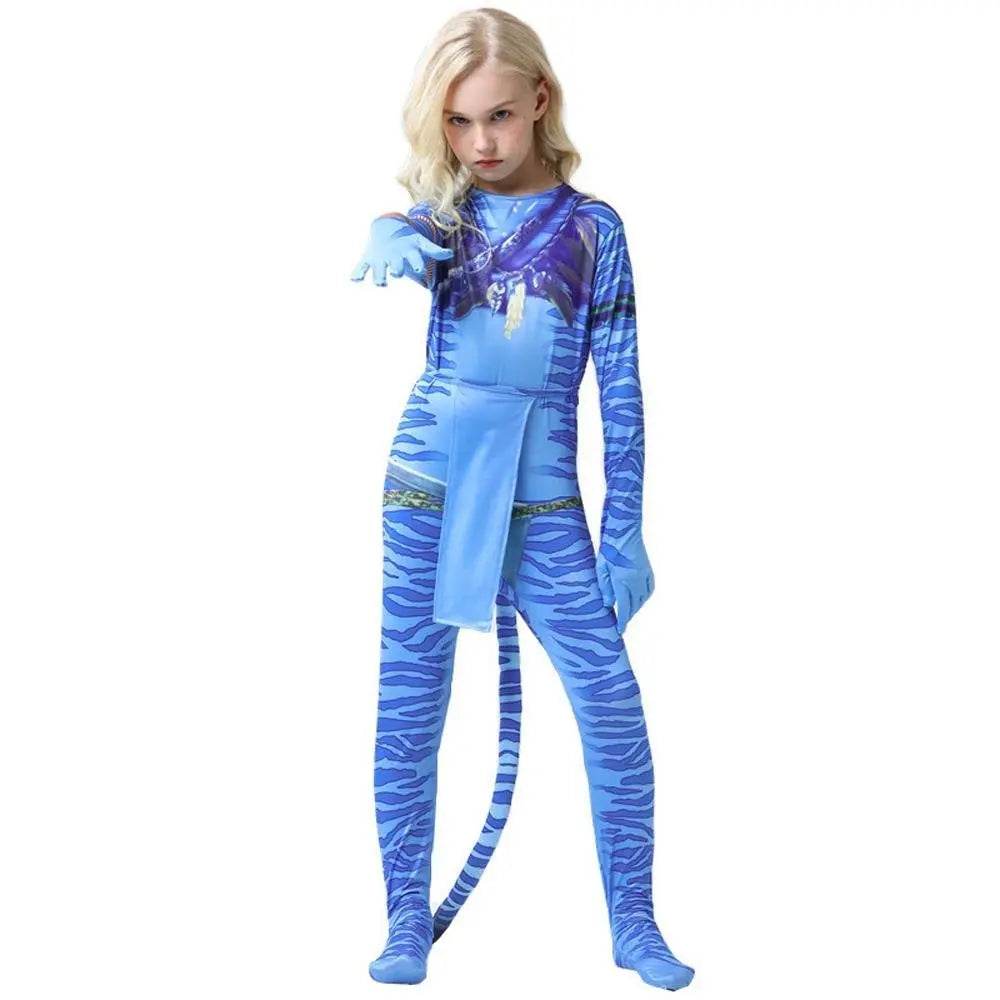 Avatar: The Way of Water Cosplay Costume kids zentai costume jumpsuit - Azufun