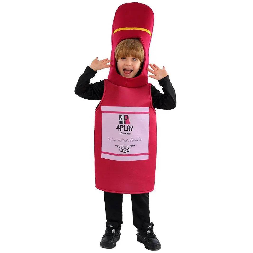 Beer Wine red Bottle Cosplay Costume Children's Day and School Festival Performance Outfit - Azufun