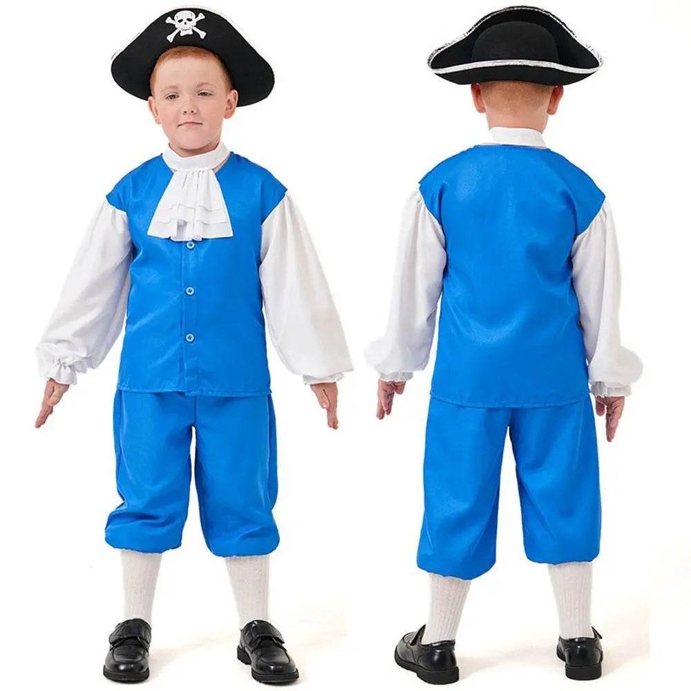 Boy Pirate Outfit Vintage Cosplay Costume Carnival Halloween For Kids - Azufun