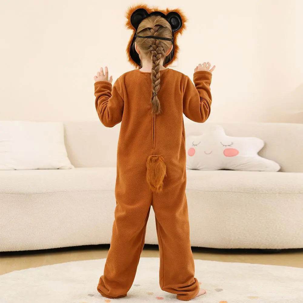Brown Bear animal furry costume Children's Day Matching Pets Party Halloween - Azufun