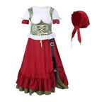 Children's Farm Oktoberfest Halloween Costume Wine Red Dance Skirt Outfit - Azufun