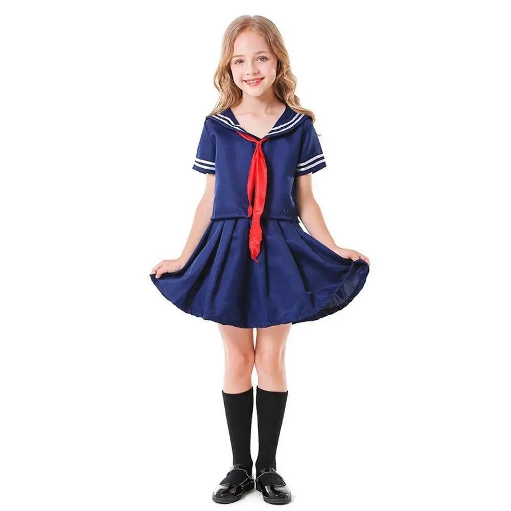 Children's Japanese anime style JK dark blue sailor costume - Azufun