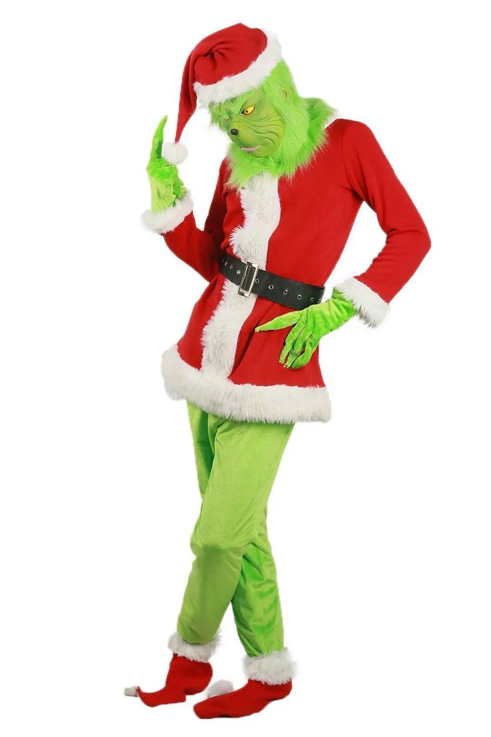 Christmas The Grinch Cosplay Costumes Party Performance Furry Santa Suit - Azufun