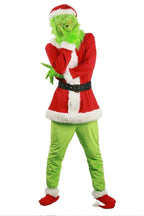 Christmas The Grinch Cosplay Costumes Party Performance Furry Santa Suit - Azufun