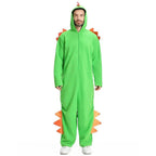 Cute Green Big Tail Dinosaur Animal Adult Jumpsuit Cosplay Costume Carnival - Azufun
