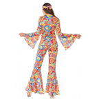 Disco 70s Fancy Dress Retro hip-hop hippie Couple Stage Costumes Halloween - Azufun