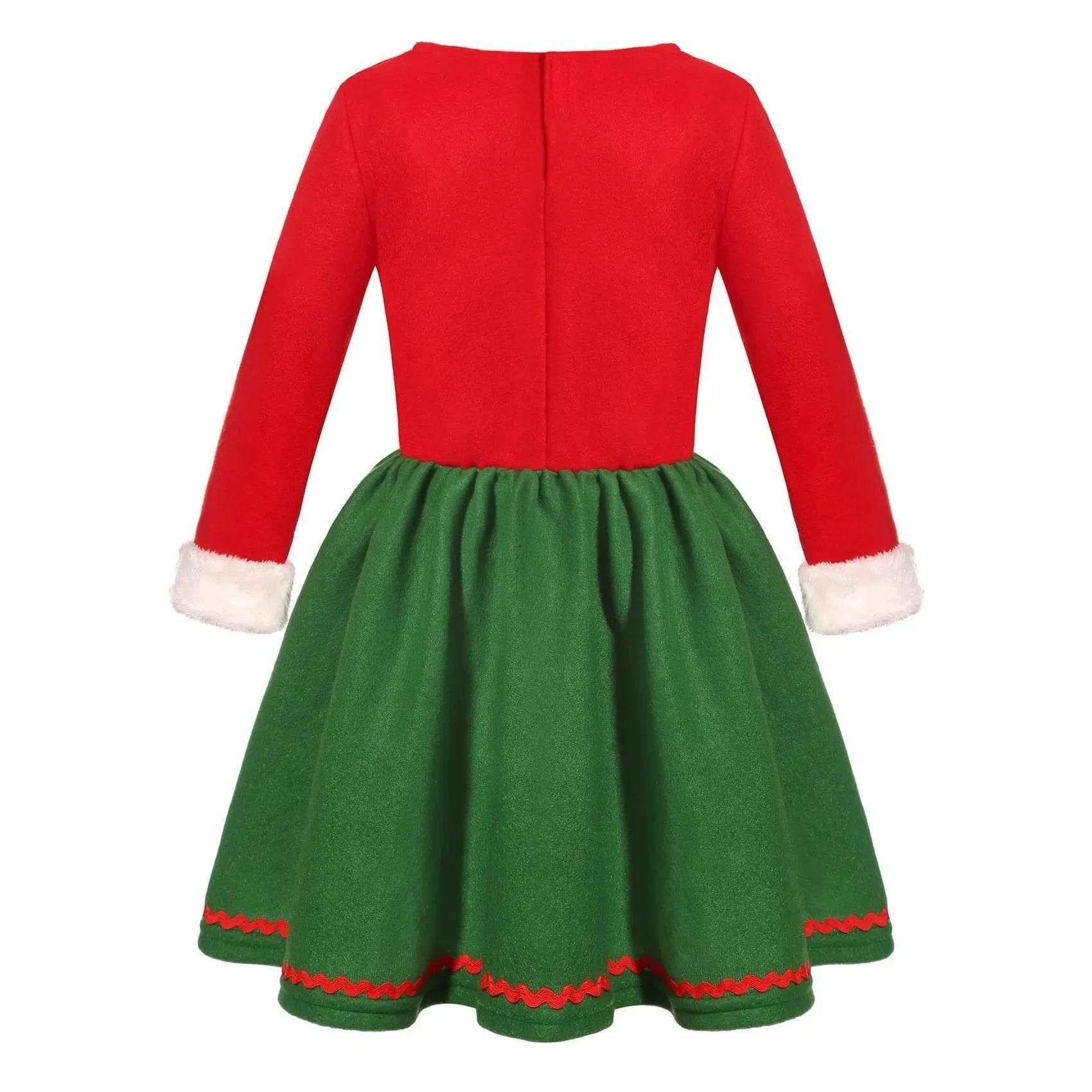 Elf Costume for Girls Boy Kids Christmas Party Dress Outfit - Azufun