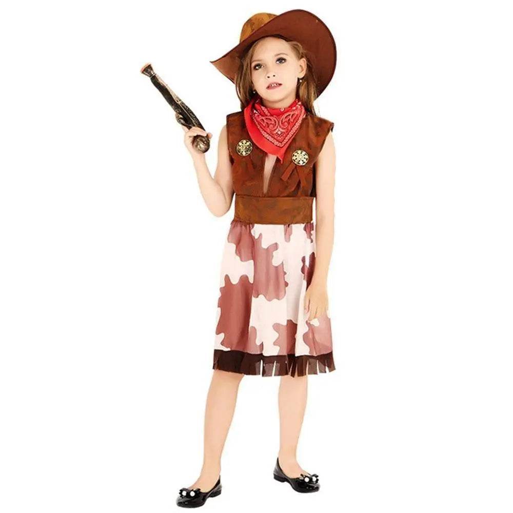 Family Matching West Cowboy Costumes outfit classic wild fancy dress western - Azufun
