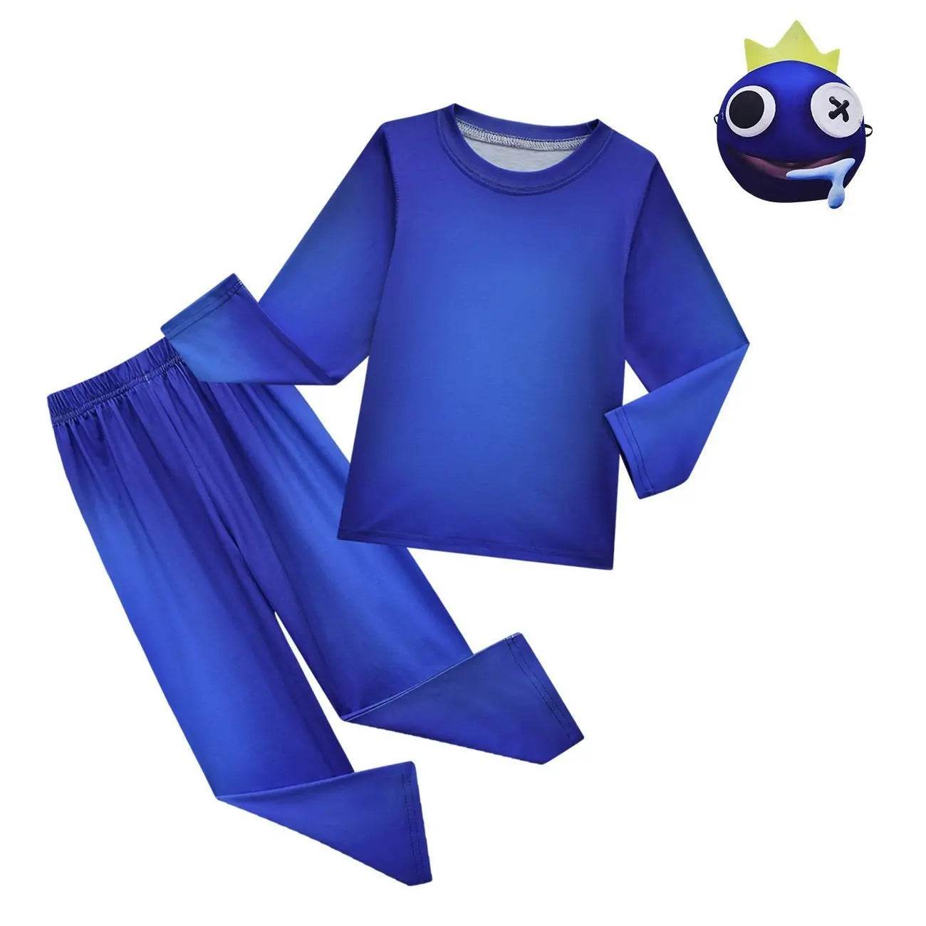 Game Roblox rainbow friends Costume Cosplay Blue Monster Pajamas set For Kids - Azufun