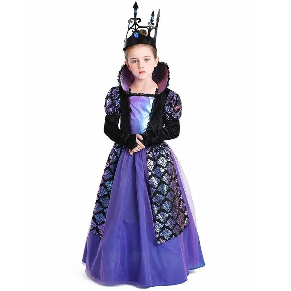 Girl's Twilight-Princess Costume Medieval Purple Court Dress Cosplay Costume - Azufun