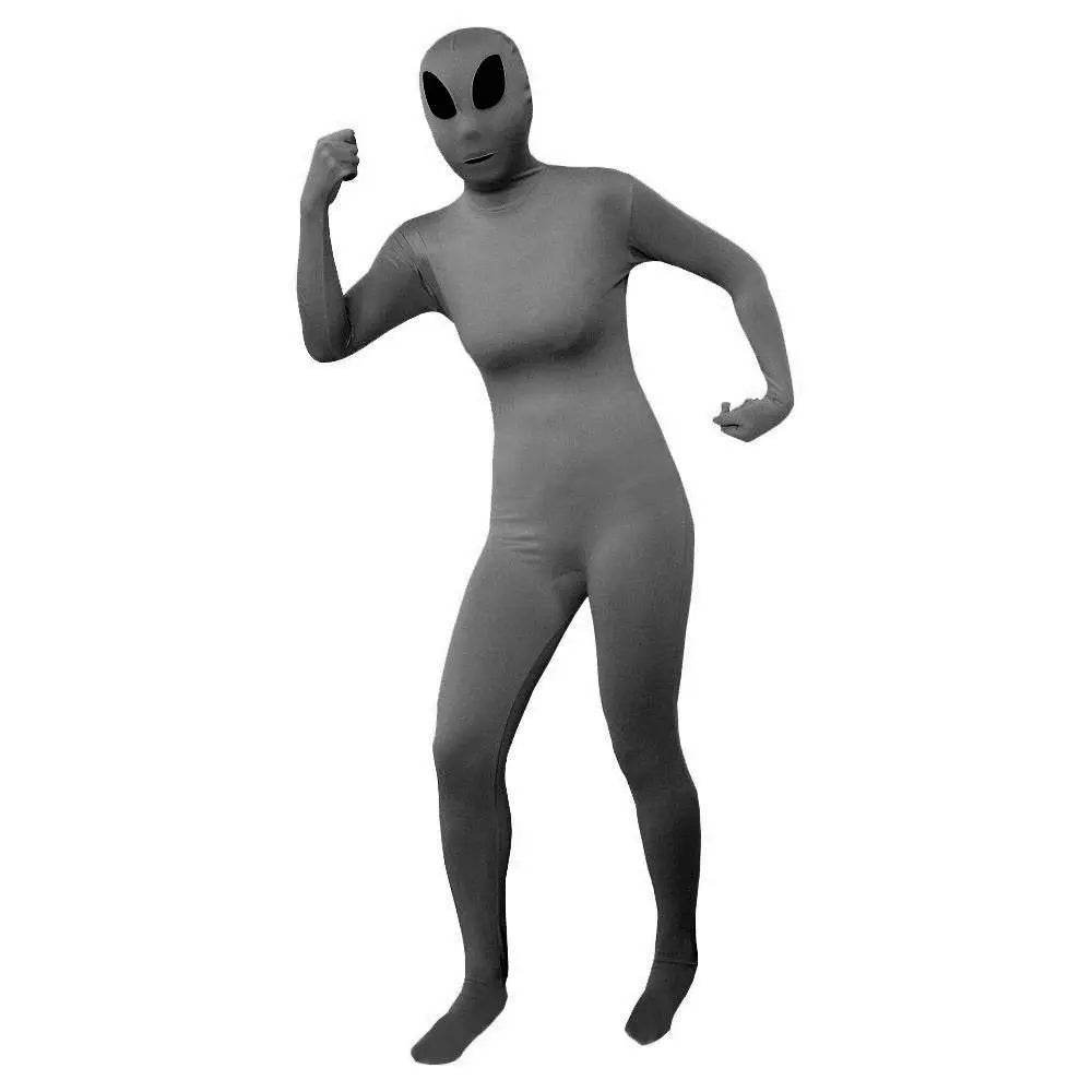 Gray ET Aliens Lycra Spandex Bodysuit Zentai Suit Catsuit Costume - Azufun