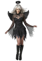Halloween Party Masquerade Black White Angel Outfits Cosplay Costume - Azufun