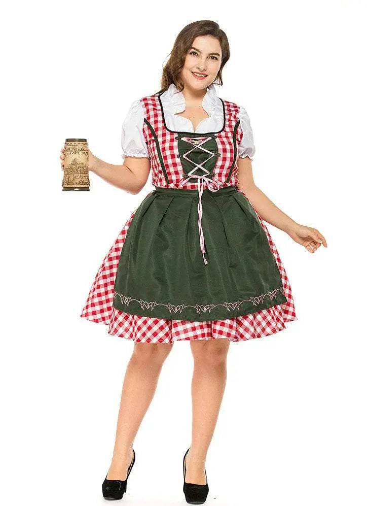 Halloween Plus Size Women German Beer Oktoberfest Cosplay Costume - Azufun