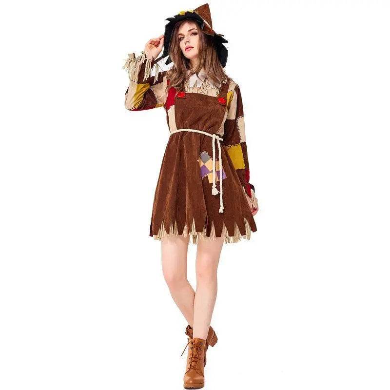 Halloween The Wizard of OZ Scarecrow Dress Cosplay Costume for Women - Azufun