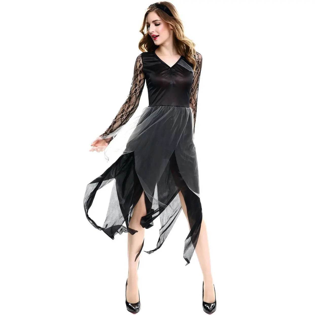 Halloween vampire dress gauze ghost bride costume cosplay stage play female zombie dress uniform - Azufun