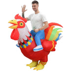 Hilarious Inflatable Red and White Rooster Costume Adult Halloween Party Mascot Outfit - Azufun