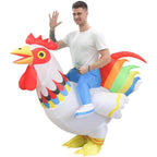 Hilarious Inflatable Red and White Rooster Costume Adult Halloween Party Mascot Outfit - Azufun