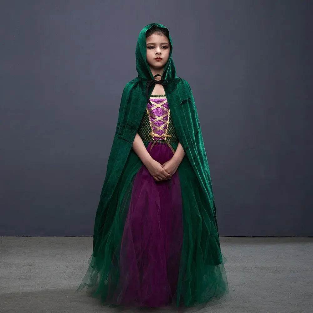 Hocus Pocus Sanderson Winifred Sarah Mary Costume sisters Tutu Dress for kids Girl Halloween Party Gift - Azufun