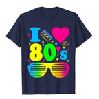 I Love 80s Men T-Shirt 1980s Costumes Cosplay Party Carnival - Azufun