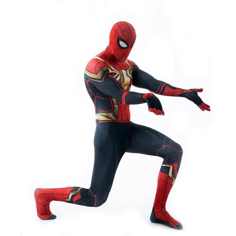 Iron Spider-Man No Way Home Peter Benjamin Parker Costume Cosplay Jumpsuit Halloween - Azufun