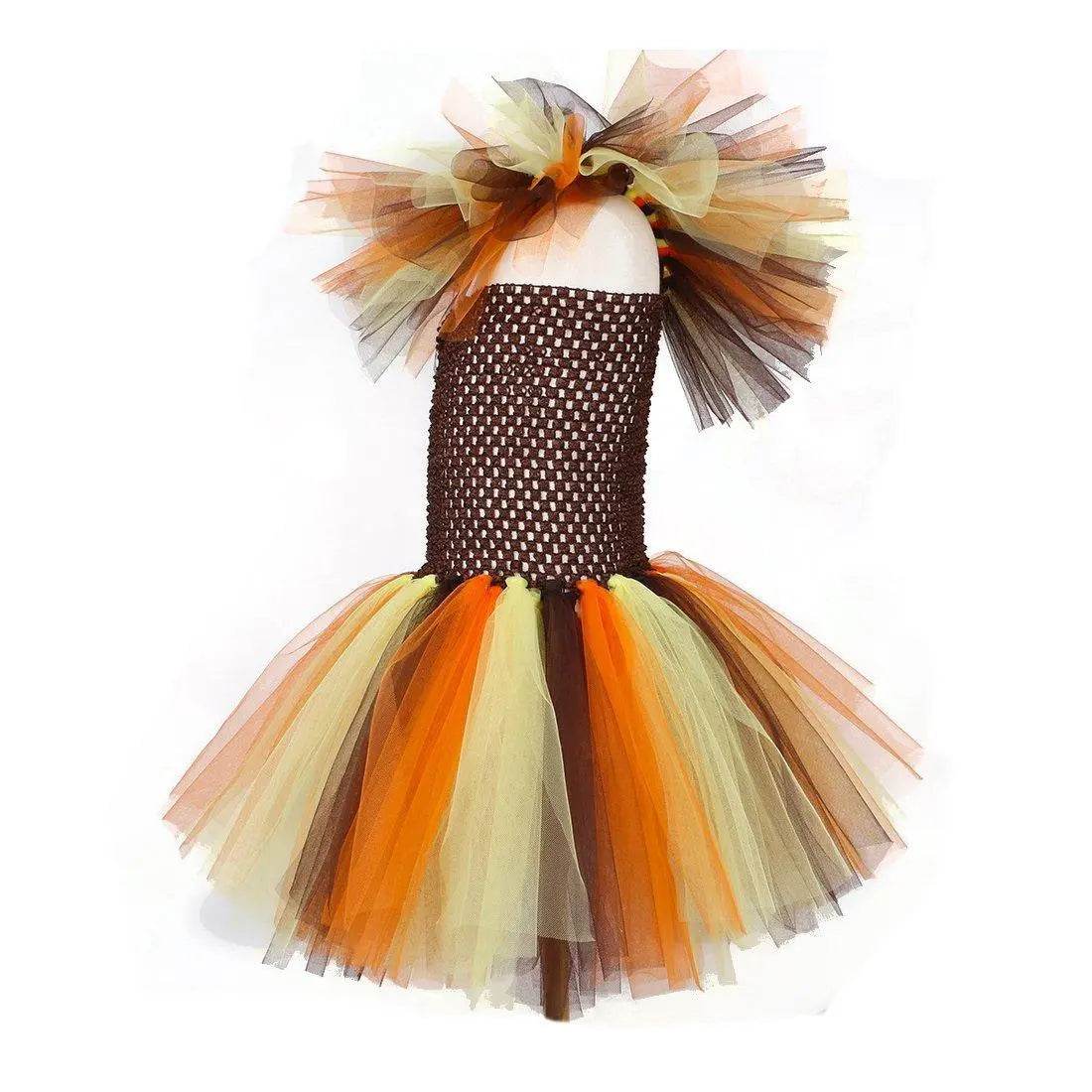 Jungle Safari Tutu Dress Costumes for Girls Halloween Reindeer Tiger Lion Leopard - Azufun