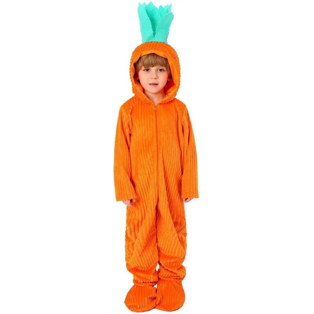 Kids Children White Rabbit Bunny Carrot Party Cosplay Halloween Easter Costume - Azufun