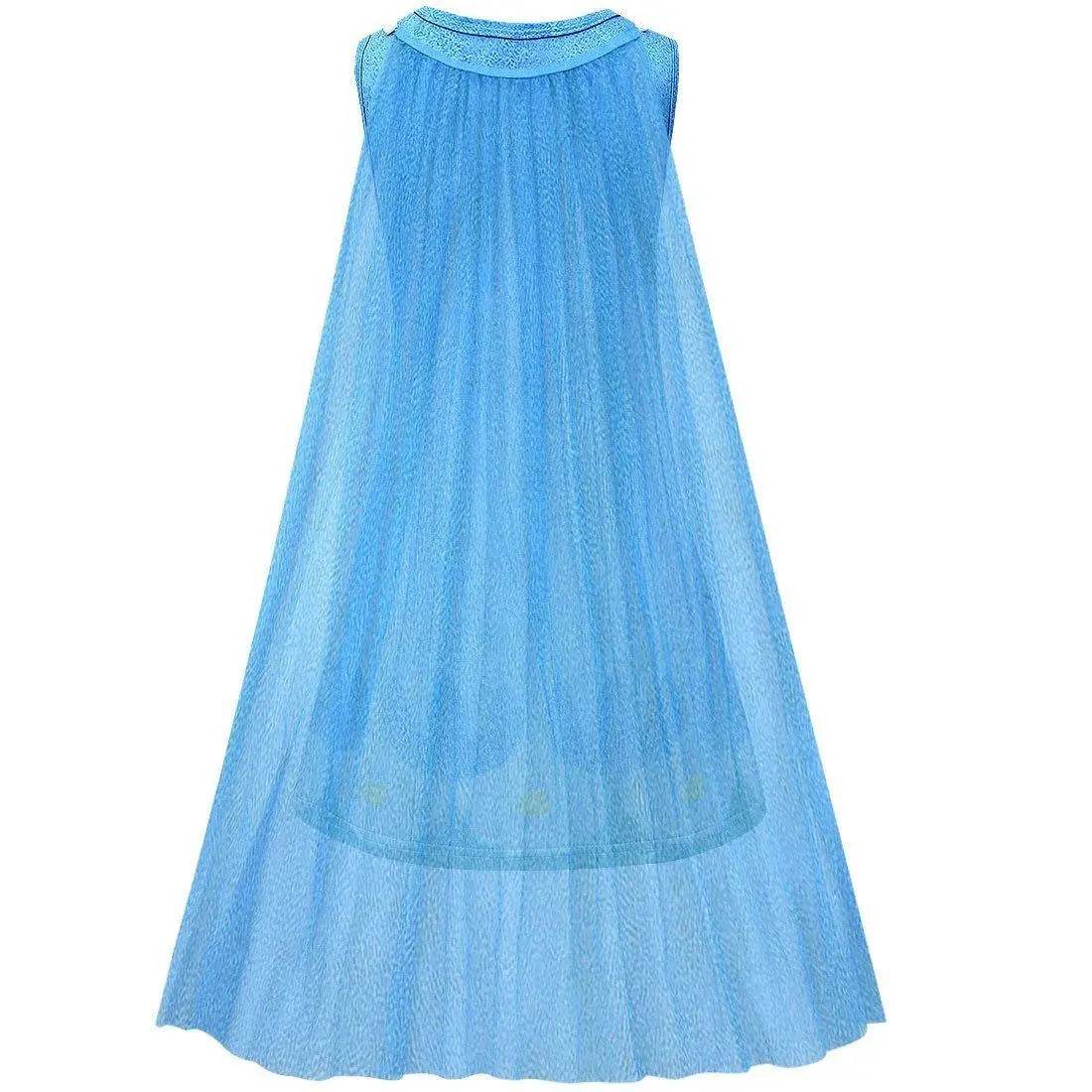 Kids Girl Trolls 2 World Tour Poppy Costume Cosplay ZenTai Short Sleeve Cape Dress - Azufun