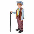 Kids Grandpa Old Man Christmas Costume Festive Role Play Outfit for School Performances - Azufun