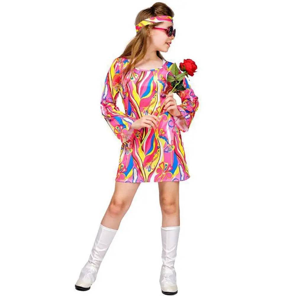 Kids Hip Hop Rock Hippie 80s Costumes Cosplay Halloween Outfit - Azufun