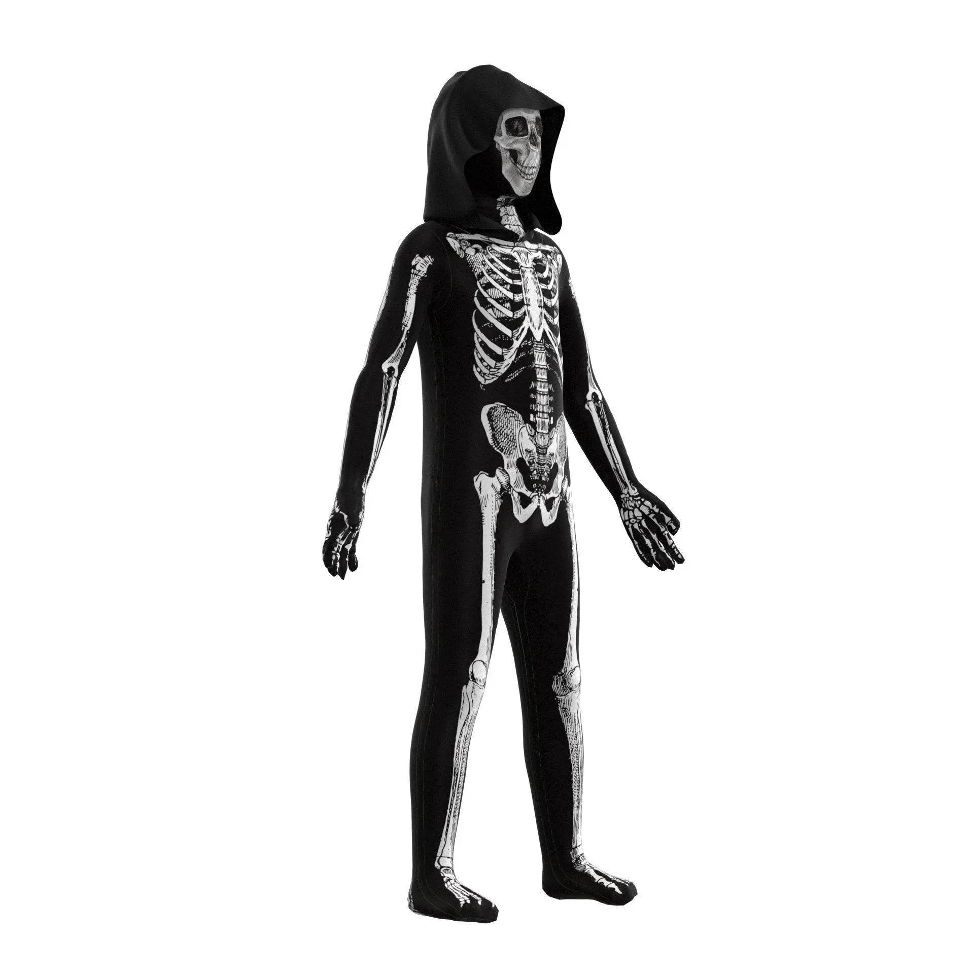 Kids Horror Skull Zentai Jumpsuit Costumes Halloween Carnival Cosplay - Azufun