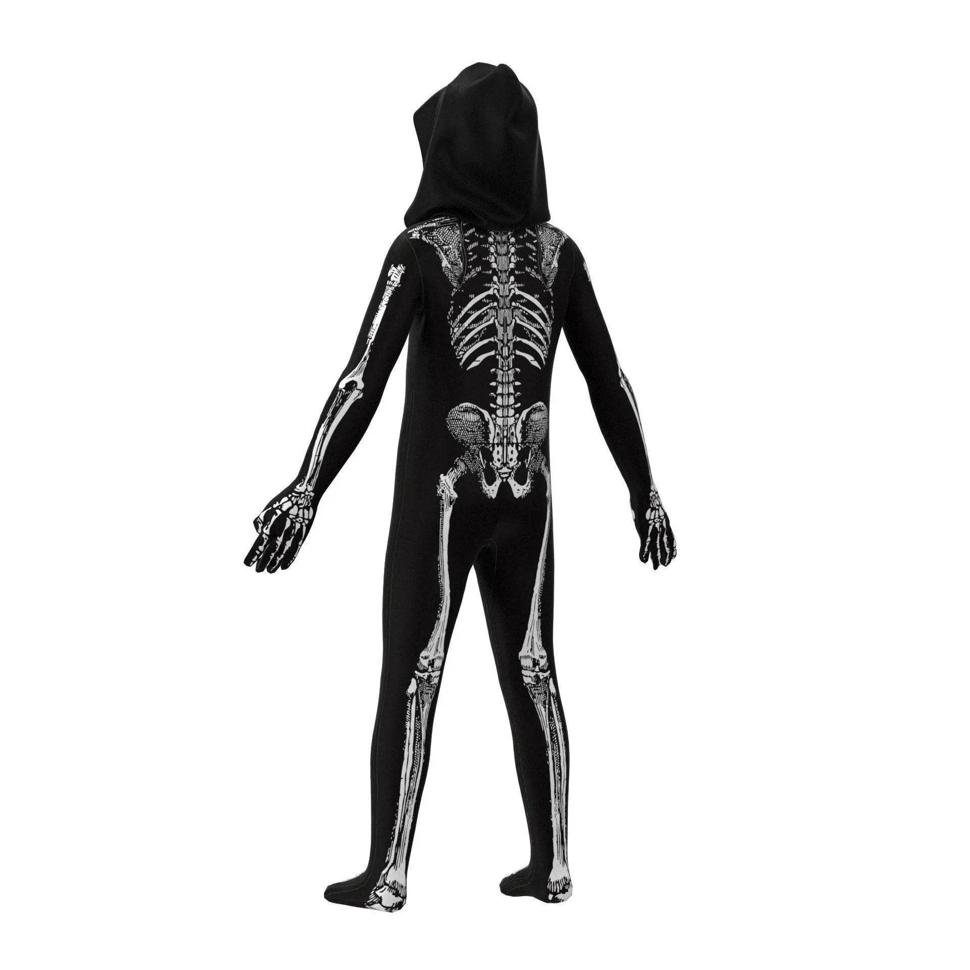 Kids Horror Skull Zentai Jumpsuit Costumes Halloween Carnival Cosplay - Azufun