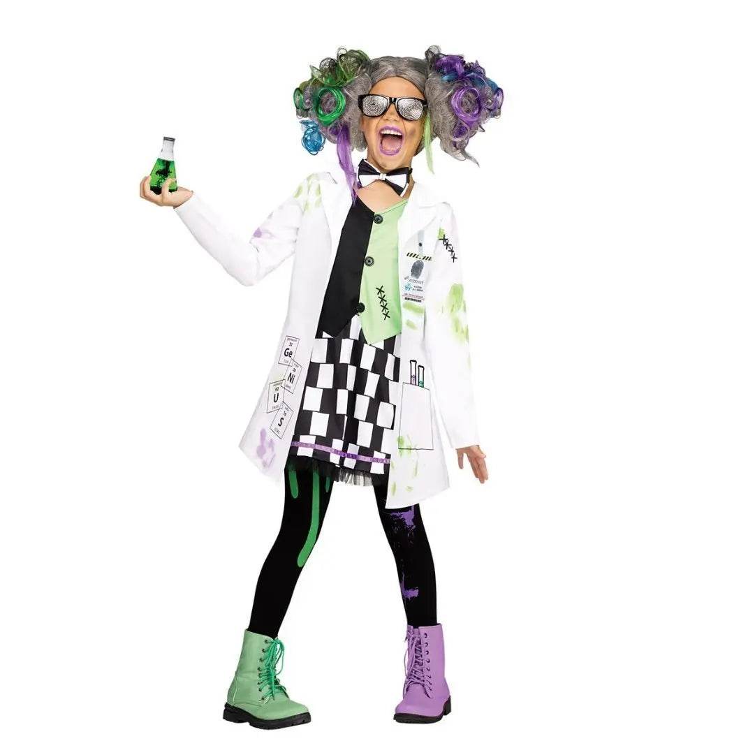 Kids Mad Scientist Costume Halloween Cosplay Outfits - Azufun