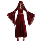 Medieval Halloween costume Victorian dress Renaissance burgundy dress - Azufun