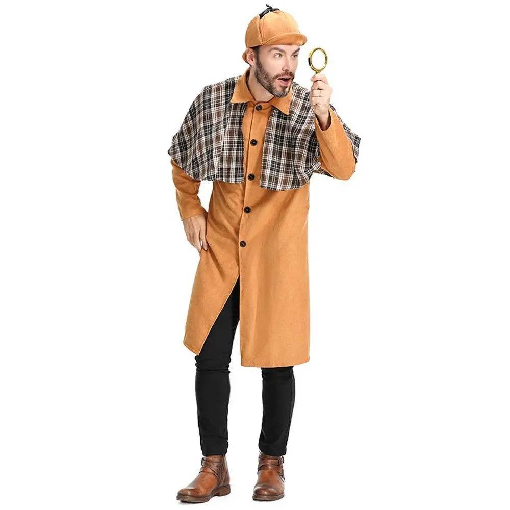 Mystery Game Role Playing Men Detective Adult Cosplay Costume Outfits Carnival Suit - Azufun