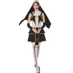 Pastor Fr Nun Couples Costume Halloween Outfits Cosplay Party Carnival - Azufun