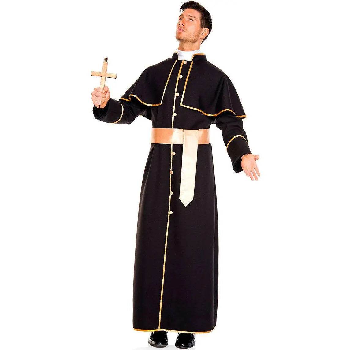 Pastor Fr Nun Couples Costume Halloween Outfits Cosplay Party Carnival - Azufun