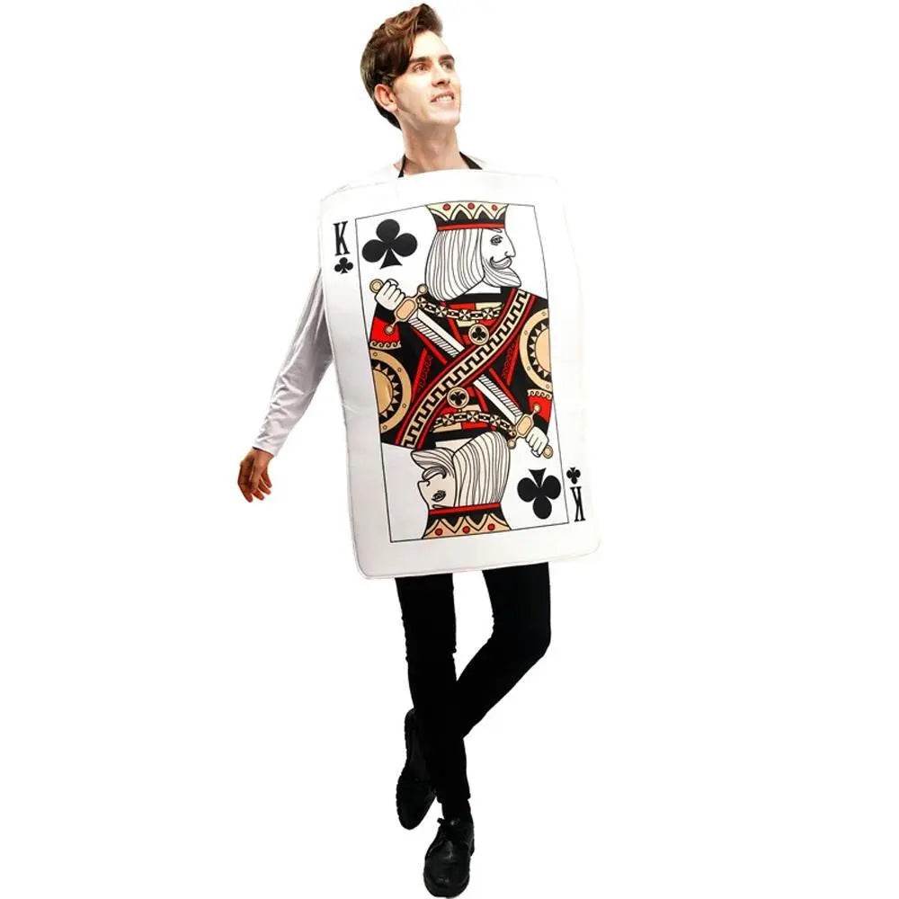 Poker Couples Funny Queen Clubs King of Hearts Cosplay Costume Halloween Carnival Suit - Azufun