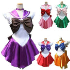 Sailor Moon Venus Uranus Cosplay Costume Dress Uniform With Gloves Halloween - Azufun